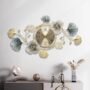 Gold And Blue Metal Wall Clock For Home Decor