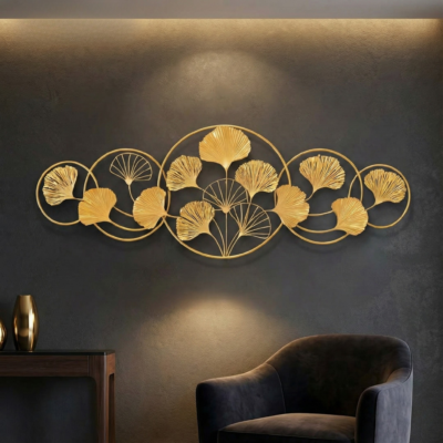 Gold Metal Wall Art For Pooja